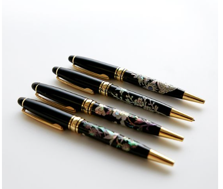 Stylo à bille traditionnel coréen en nacre plaquée or, souvenir idéal pour les étrangers 18,000 WONS